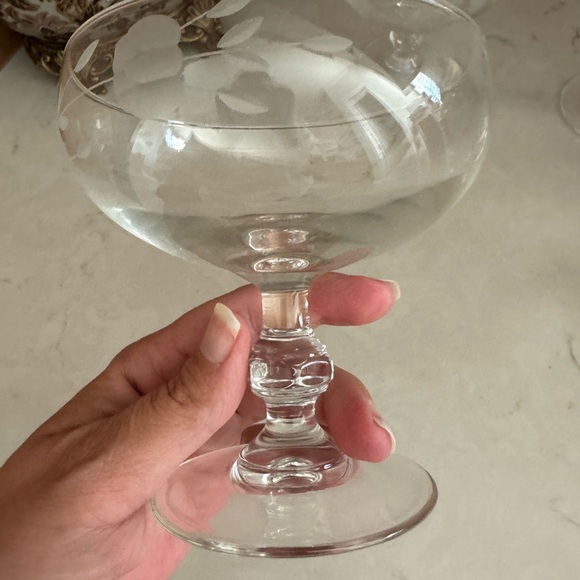 Princess House Heritage Etched Crystal Pedestal Dessert Bowl Dishes 507 Set of 4 - Picture 5 of 10